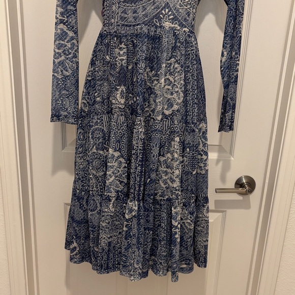 Johnny Was Navy Floral Long Sleeve Dress - Picture 3 of 12